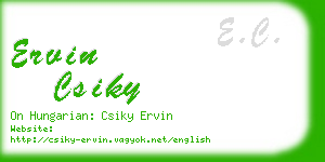 ervin csiky business card